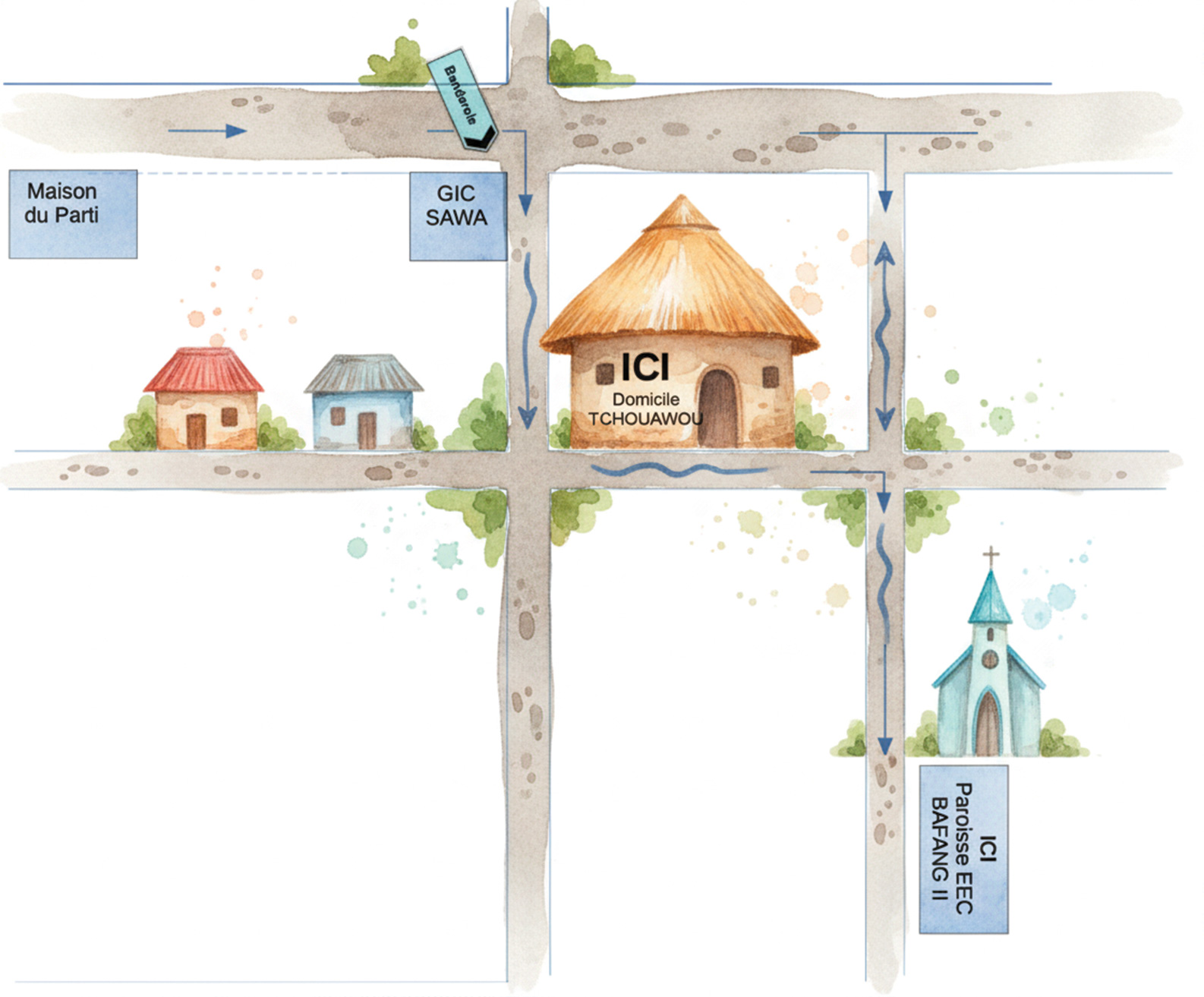 Localisation – Maison Familiale à Bafang (Quartier Lieuchi)